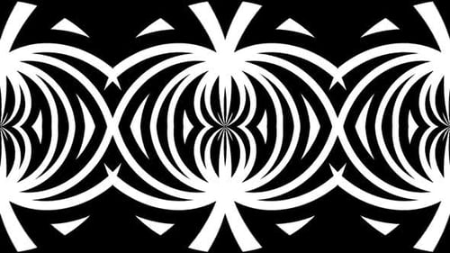 Kaleidoscope Collection: Luma matte transition of curved elements sprouting outwards and merging to