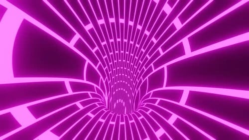 Futuristic Neon Grid Tunnel Animation Loop Background