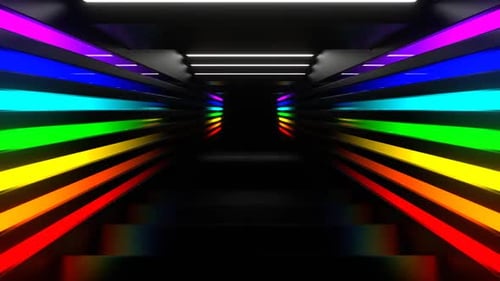 Rainbow Futuristic Stairs Background Vj Loop In HD