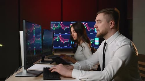 Frustrated Stock Market Trader Losing Money on Screen