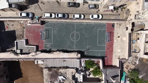 Aerial video over the old city of Acre in northern Israel