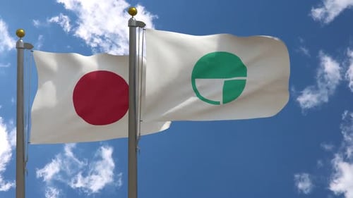 Japan and Custom Corporate Flag Waving Animation
