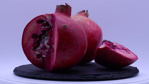 Vibrant Pomegranates Displayed on Platter