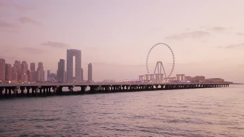 Cityscape of Dubai with Ain Dubai and Dubai Marina