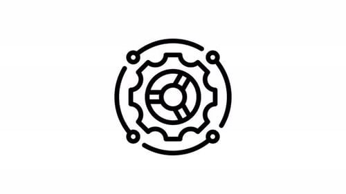 Animated Outlined Gear Settings Icon