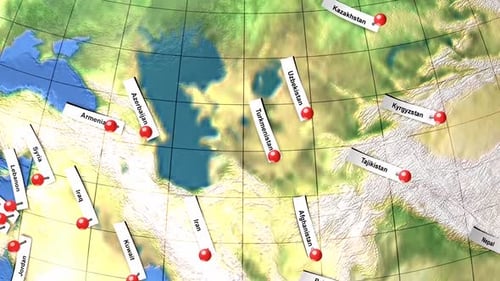 3D Globe of Middle Eastern Countries