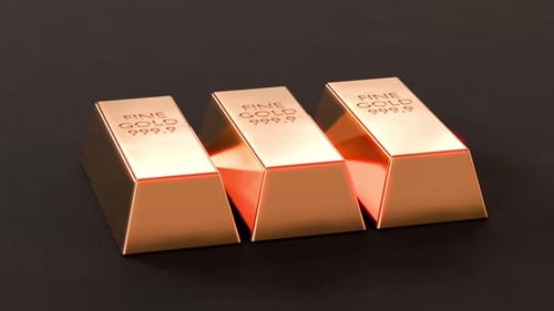 Barra de oro. Lingotes de oro. Fondo de animación 3D.
HD