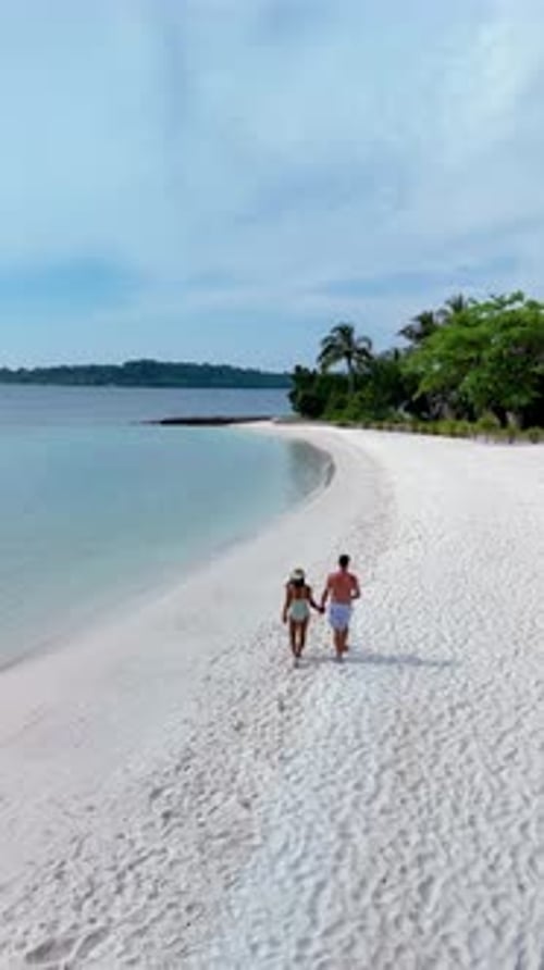 Romantic Stroll Along the Pristine Shores of Koh Mak Koh Kham Island in Thailand