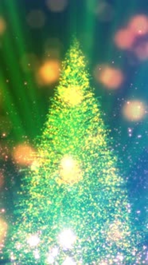 Sparkling Christmas Tree Particle Reveal Animation