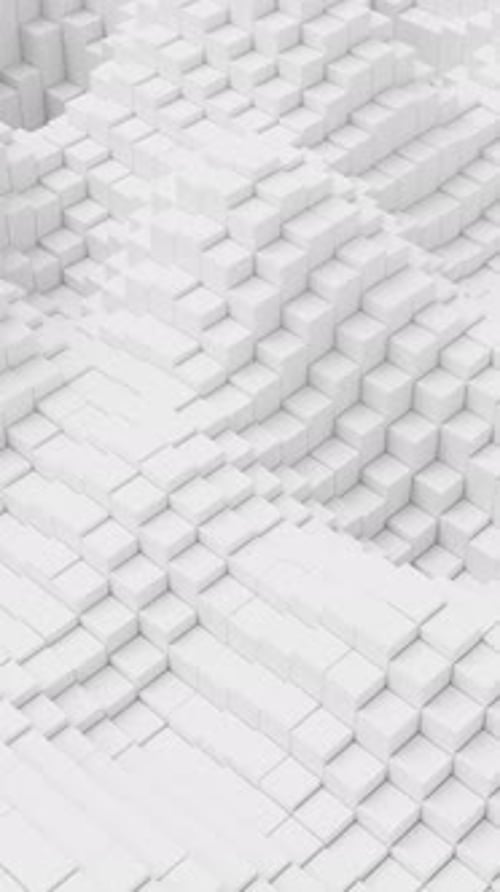 Ripples on Grid of White Blocks Abstract Background Loop of Waves of Square Columns Voxel Noise
