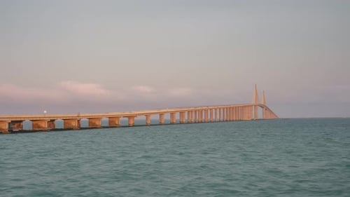 Sunshine Skyway Bridge day to night time-lapse
