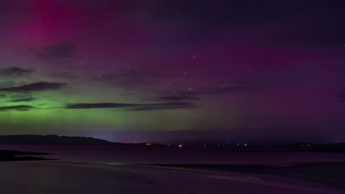 The Aurora Borealis the Northern Lights Showing Up in Portnoo County Donegal Ireland