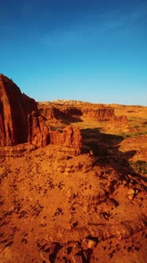 Barren Nevada Desert Landscape With Rocks and Grass