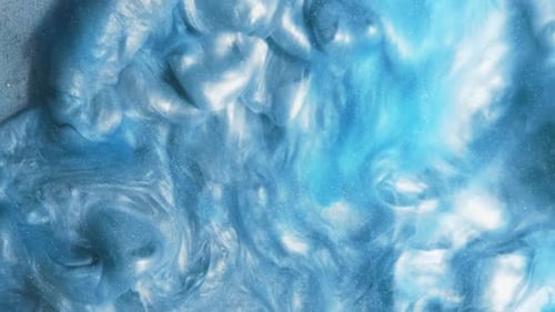 Abstract Blue and White Liquid Swirls