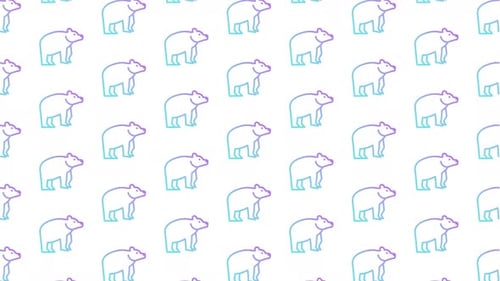 Bear White Animated Loop Background 4K