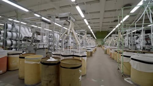 Textile factory cotton spinning weaving industrial mill production yarn cloth