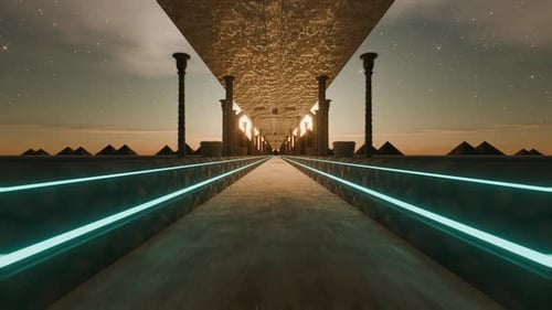 Ancient Egyptian Landscape With Pyramids Endless Loop