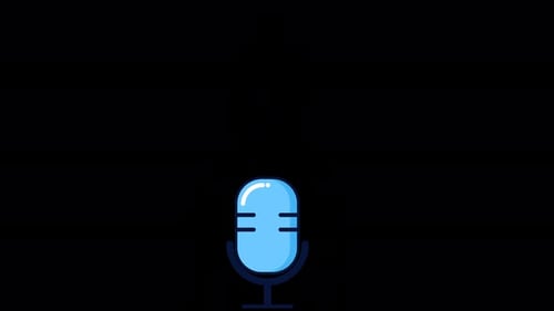 Animated Minimalist Microphone Icon Reveal