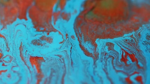 Emulsión de tinta Defocused Glitter Flow, azul y naranja