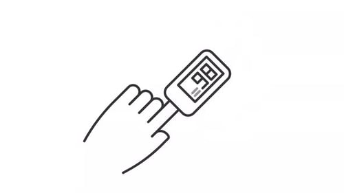 Animated pulse oximeter line icon