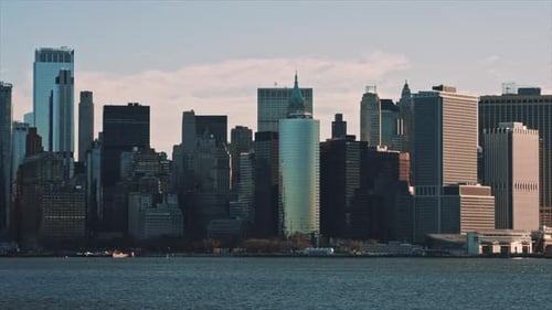 Downtown New York Skyscrapers at Sunrise