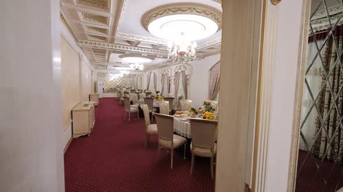Beautifully laid tables in the restaurant