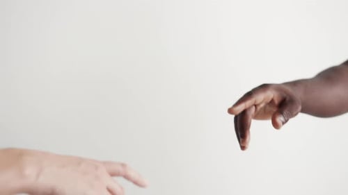 Hands Reaching for Connection, Diverse Skin Tones