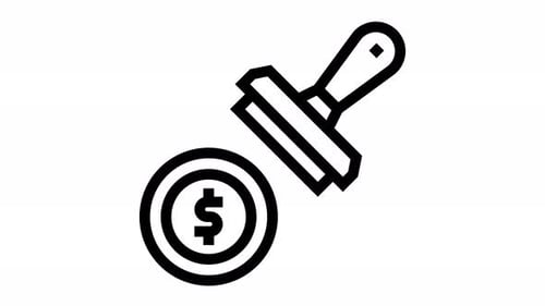 Animated Dollar Coin with Rubber Stamp Verification