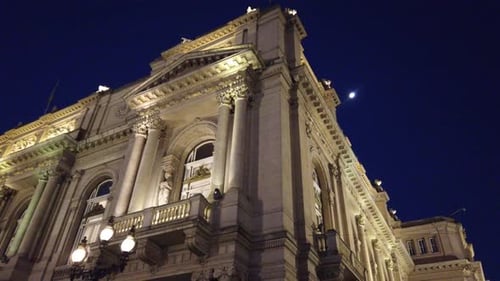 Teatro Colón illuminated at night historic opera house in Buenos Aires Argentina