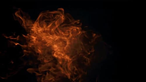Flames on Black Background Filmed is Slow Motion 1000 Fps