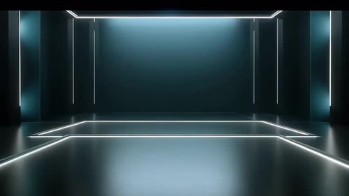 Futuristic Digital Studio Stage Logo Reveal Intro