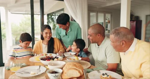 Multi-Generational Family Meal at Home