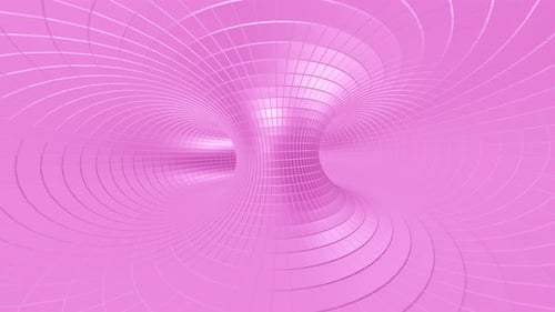 Abstrakter rosafarbener rotierender Torus-Loop-Animationshintergrund mit