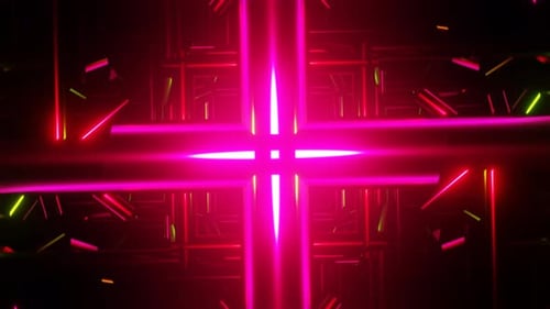 Captivating and Immersive VJ Loop with a Dynamic Flashing Neon Background