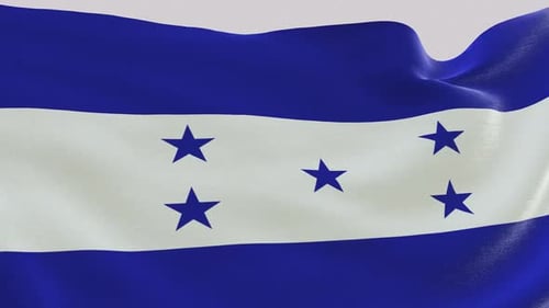 Honduras National Flag Waving in Realistic Seamless Loop