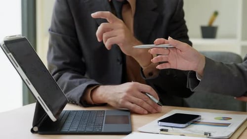 Group of teamwork businessman working and brainstorming in office