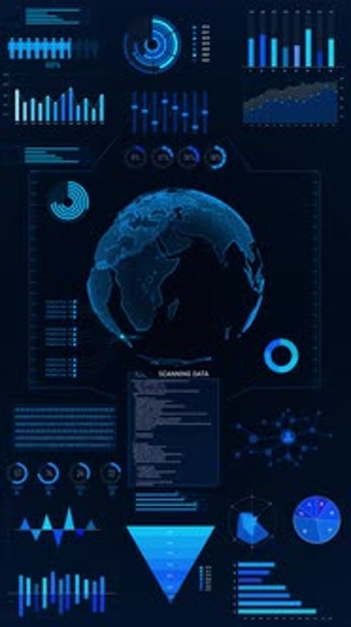 Abstract Digital Technology Science Health Care Icon World Modern Innovation Hi Tech Future Global