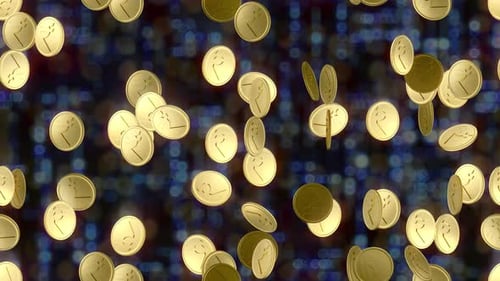 Gold Rupee money Background loop tile Swirl. This wallpaper of Indian Rupees is loopable and tileabl