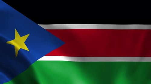 South Sudan National Flag Waving Loop Animation