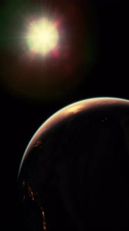Surface of Earth Planet in Deep Space Vertical