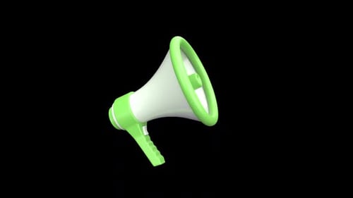 Megafone 3D Verde Alpha Channel