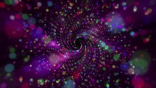 Abstract Swirling Particle Tunnel Bokeh Loop Background
