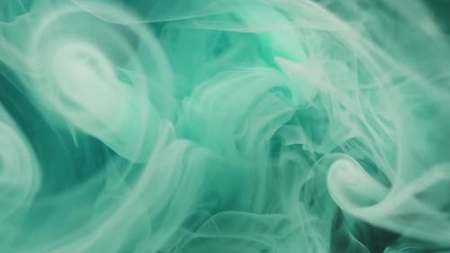 Abstract Teal and White Liquid Billowing Gently