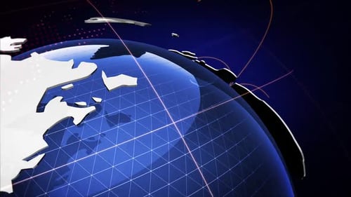Global Digital Network Rotating Earth Technology Background