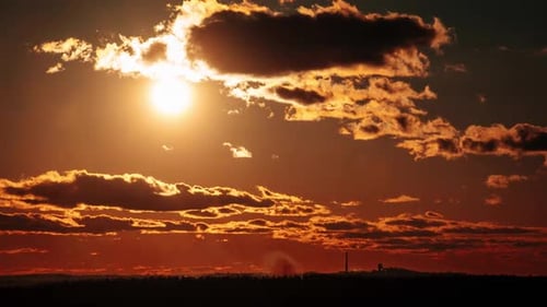 Brilliant Sunset with Clouds Time Lapse