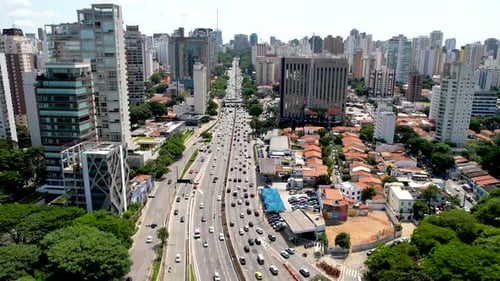 Paisagem urbana de São Paulo, Brasil. Paisagem deslumbrante do centro histórico da cidade