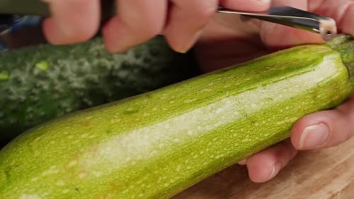 Preparing Fresh Zucchini for Cooking Preparation