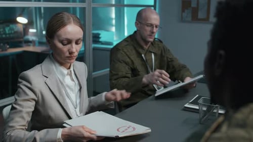 Serious Meeting About Confidential Documents