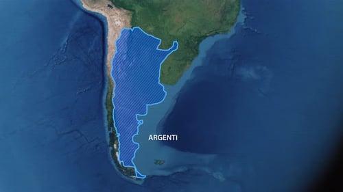 Fronteiras do país da Argentina no mapa