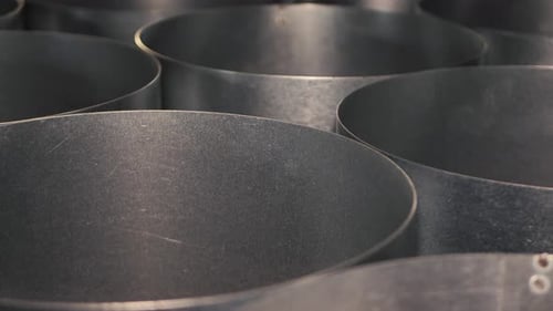 Shiny Silver Cake Forms Close Up Abstract